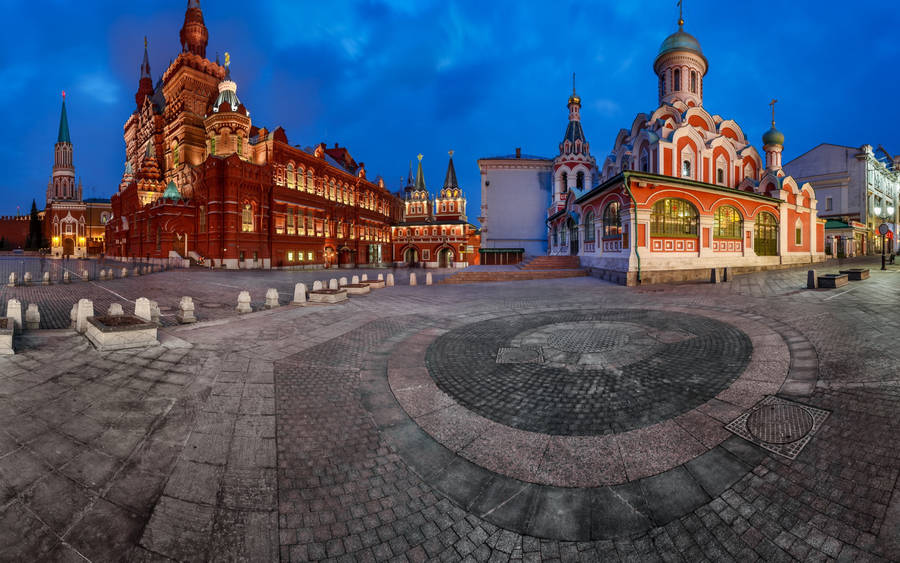 Kazan Cathedrals Night Photography Wallpaper