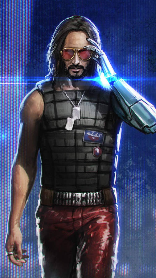 Keanu Fanart Cyberpunk Iphone X Wallpaper