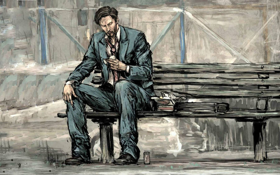 Keanu Reeves Sad Drawing Wallpaper