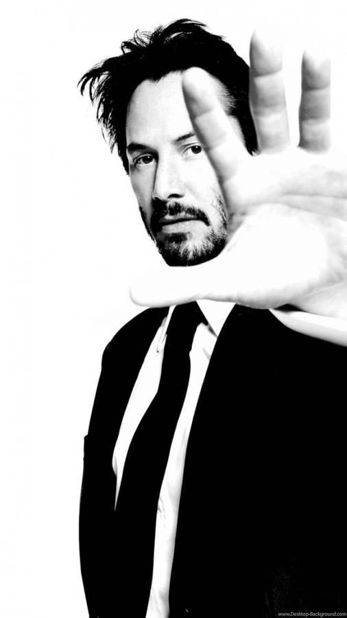 Keanu Reeves White Portrait Wallpaper