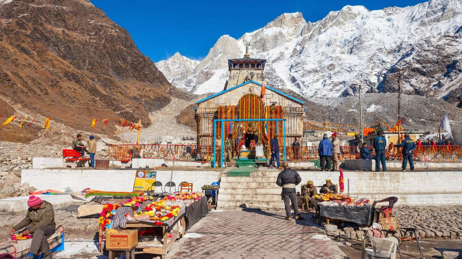 Kedarnath Badri Kedar Temple Market 4k Wallpaper