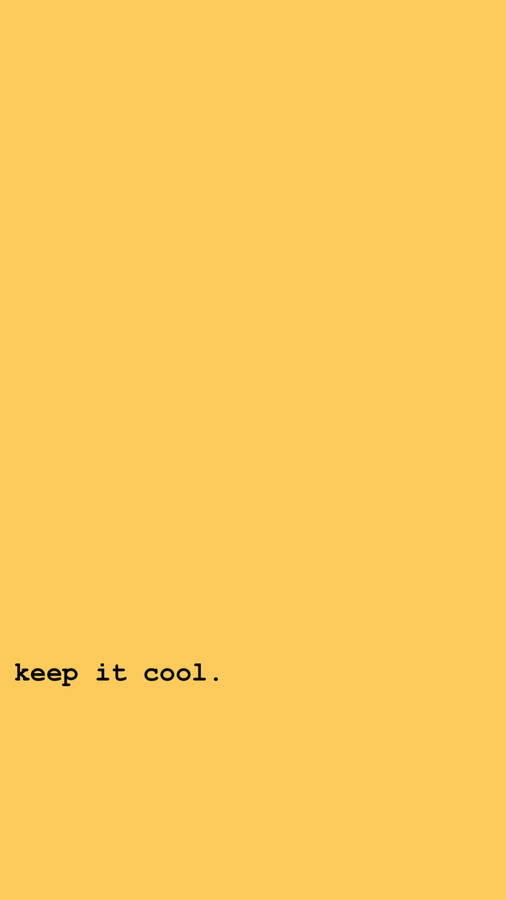 Keep It Cool On Cute Pastel Yellow Aesthetic Wallpaper