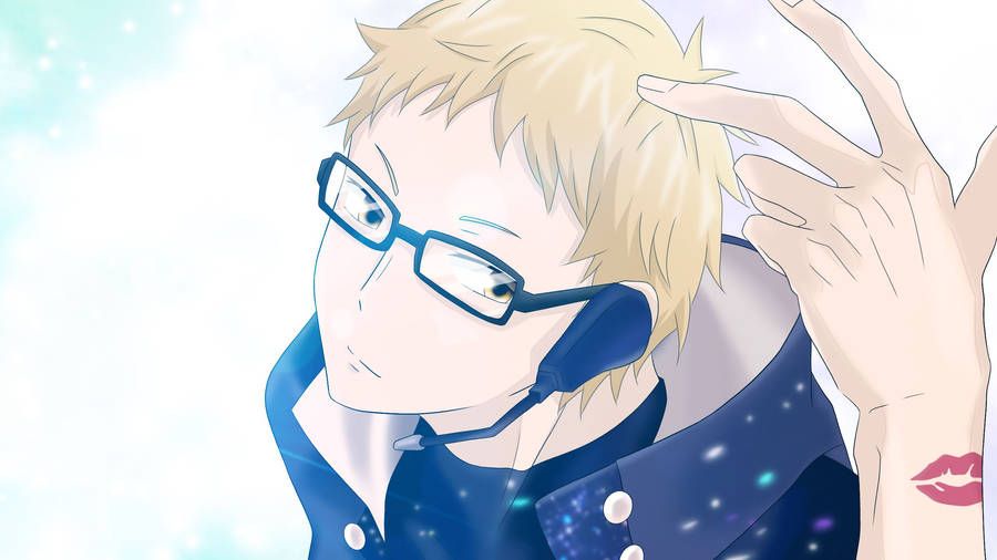 Kei Tsukishima Kiss Mark Wallpaper