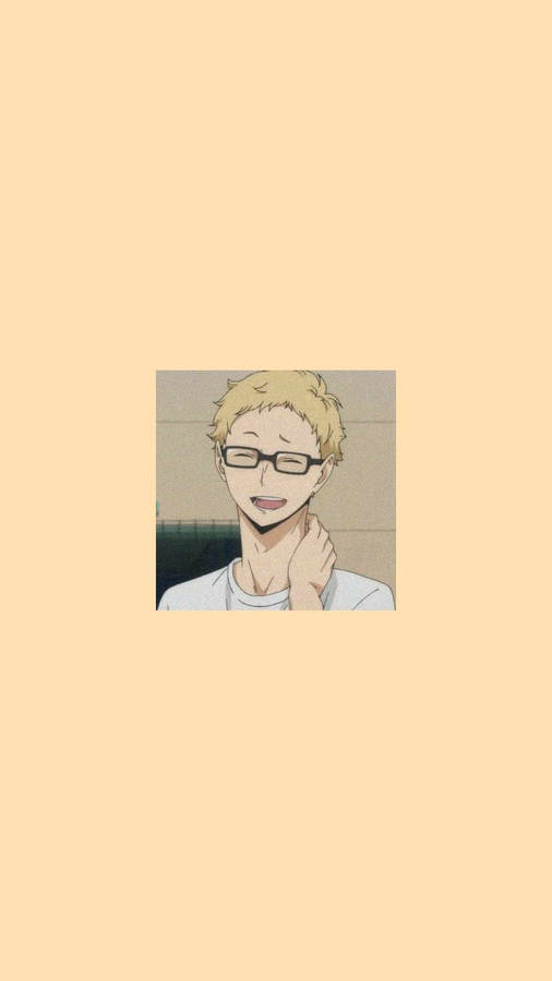 Kei Tsukishima Yellow Background Wallpaper