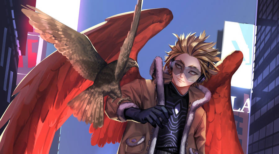 Keigo Takami Red Wings And Hawk Wallpaper