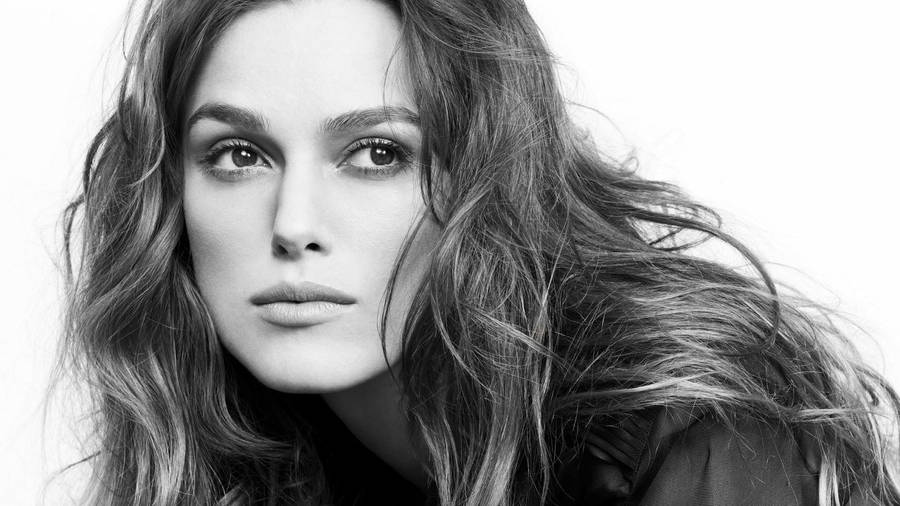 Keira Knightley Grayscale Face Portrait Wallpaper