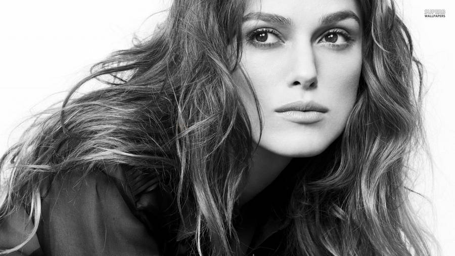 Keira Knightley Monochrome Portrait Wallpaper