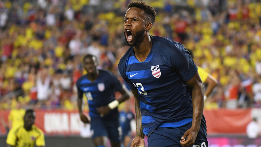 Kellyn Acosta Celebrate Goal United States Football Wallpaper