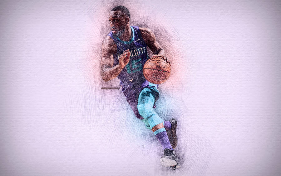 Kemba Walker Pen Strokes Artwork Wallpaper