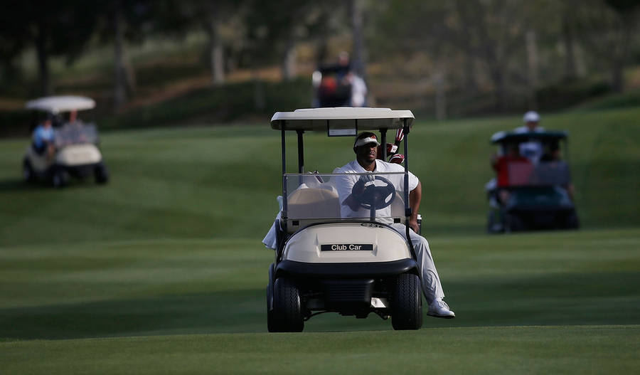 Ken Griffey Jr. Riding Golf Cart Wallpaper