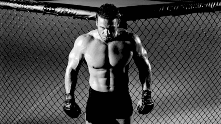 Ken Shamrock Grayscale Wallpaper