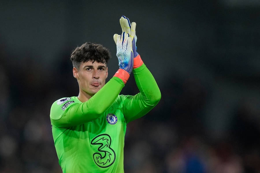 Kepa Arrizabalaga Clapping Tongue Out Wallpaper