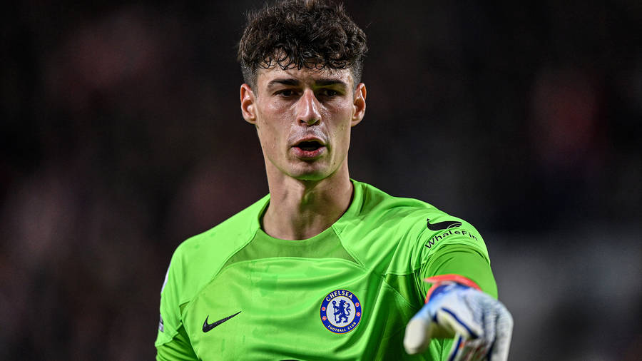 Kepa Arrizabalaga In Green Jersey Wallpaper