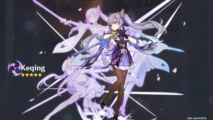 “keqing Radiates An Aura Of Strength And Beauty.” Wallpaper