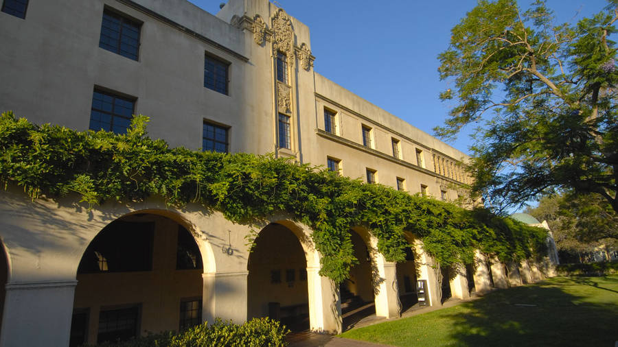 Kerckhoff Laboratories With Bushes At Caltech Wallpaper