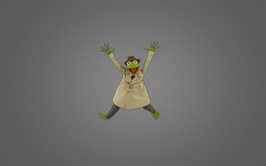 Kermit The Frog In Trench Coat Wallpaper