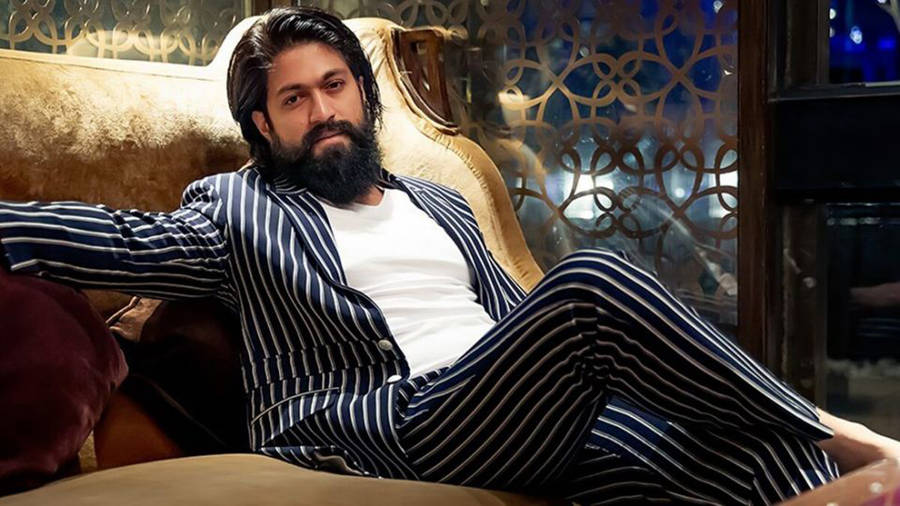 Kgf Star Yash Dons A Pinstriped Suit Wallpaper