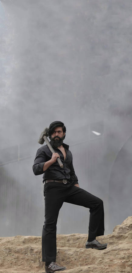 Kgf Yash With Axe Wallpaper