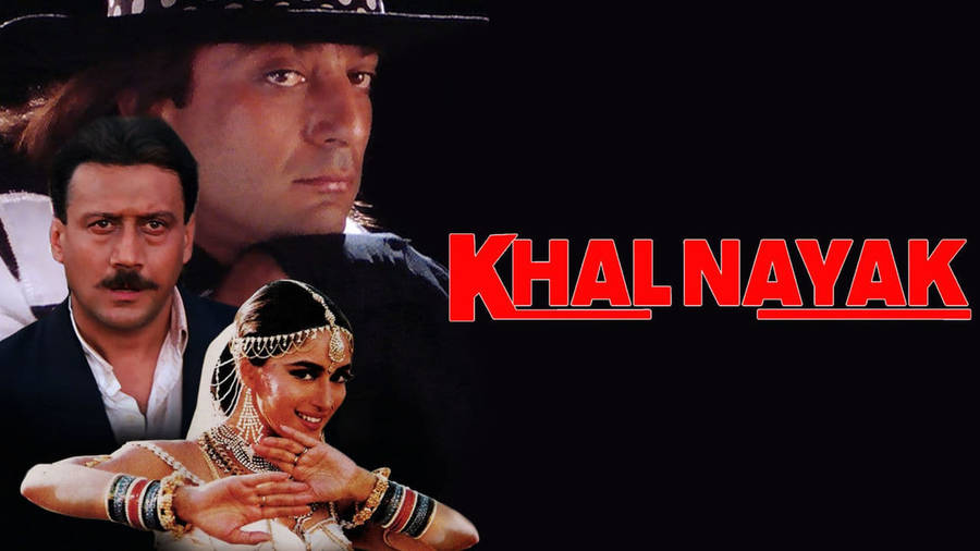 Khalnayak Main Characters Black Backdrop Wallpaper