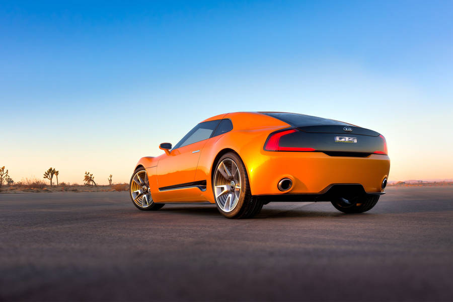 Kia Gt4, Sports Car, Orange, Side View Wallpaper
