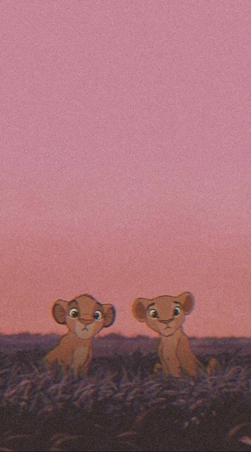 Kiara And Kion Aesthetic Cartoon Disney Wallpaper