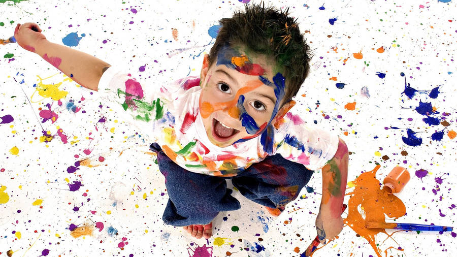 Kid's Color Paint Wallpaper