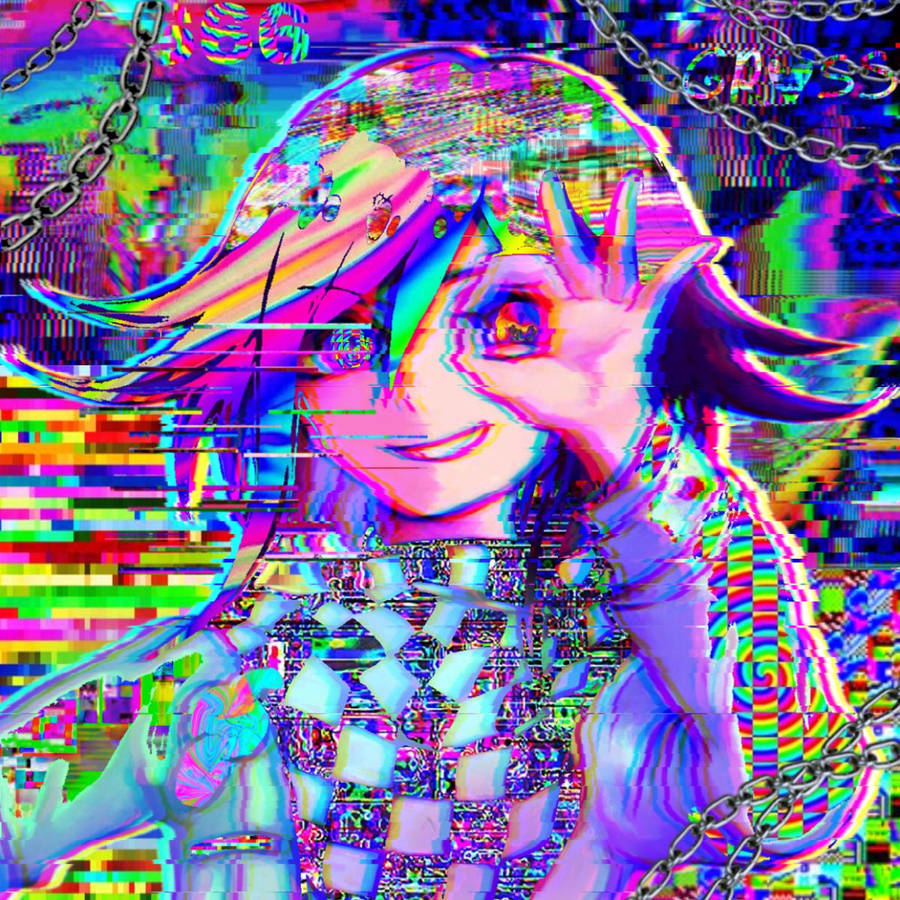 Kidcore Glitch Anime Girl Wallpaper