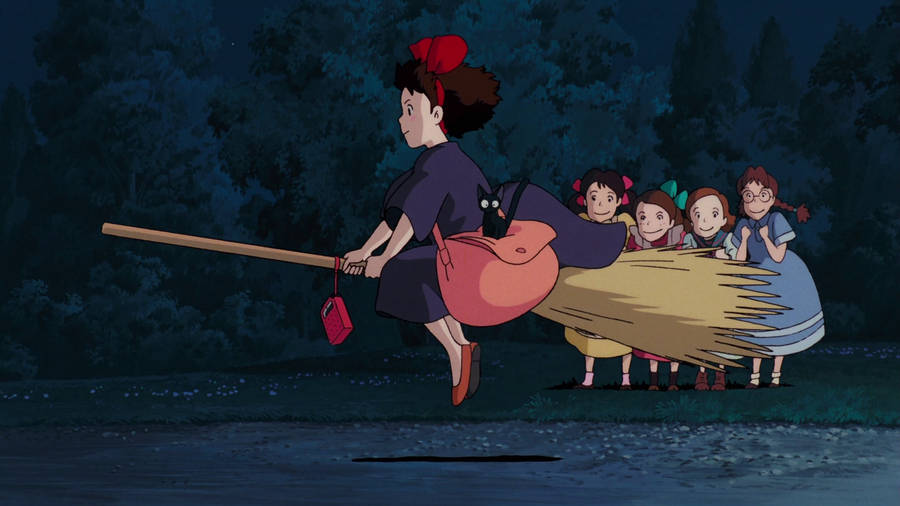 Kiki's Flight From Kikis Delivery Service Wallpaper