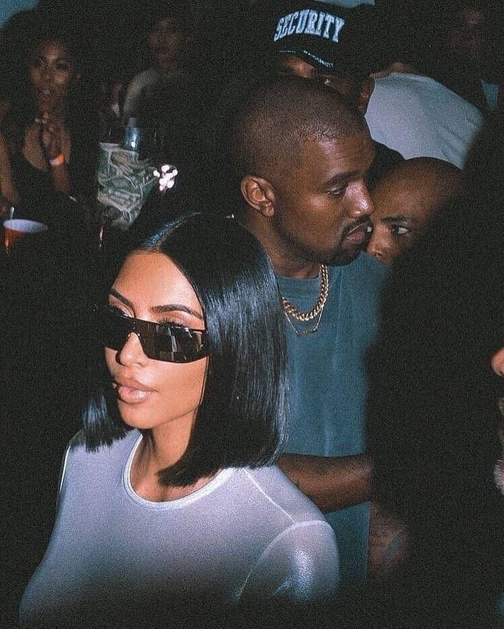 Kim Kardashian And Kanye West Partying Wallpaper
