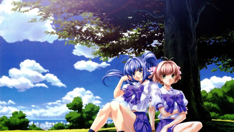 Kimi Ga Nozomu Eien Under Tree Wallpaper