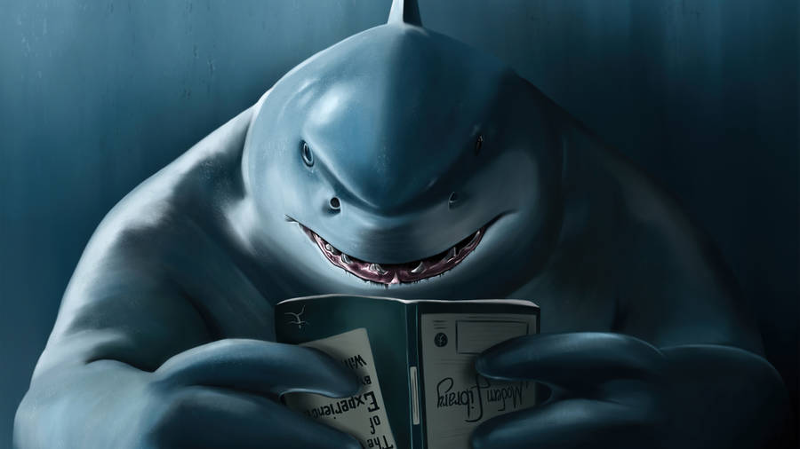 King Shark Reading A Book Wallpaper
