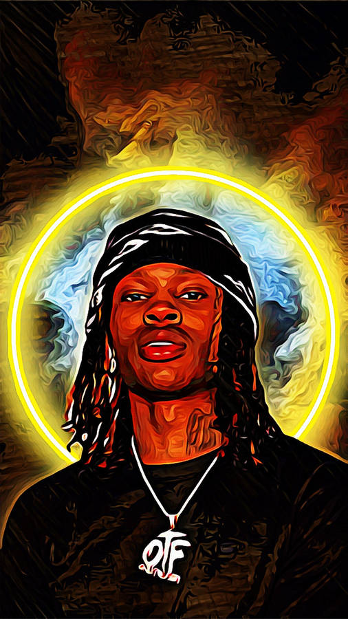 King Von With Gold Halo Wallpaper