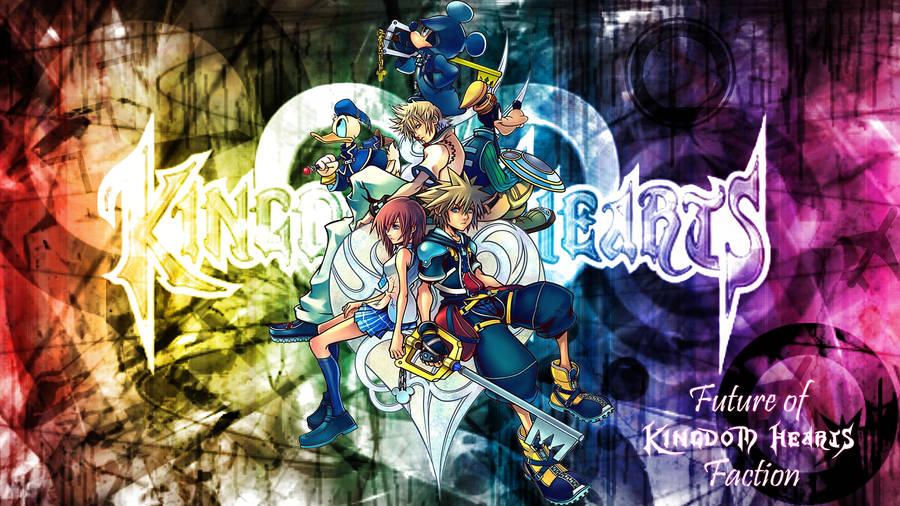 Kingdom Heart Logo On Abstract Design Wallpaper