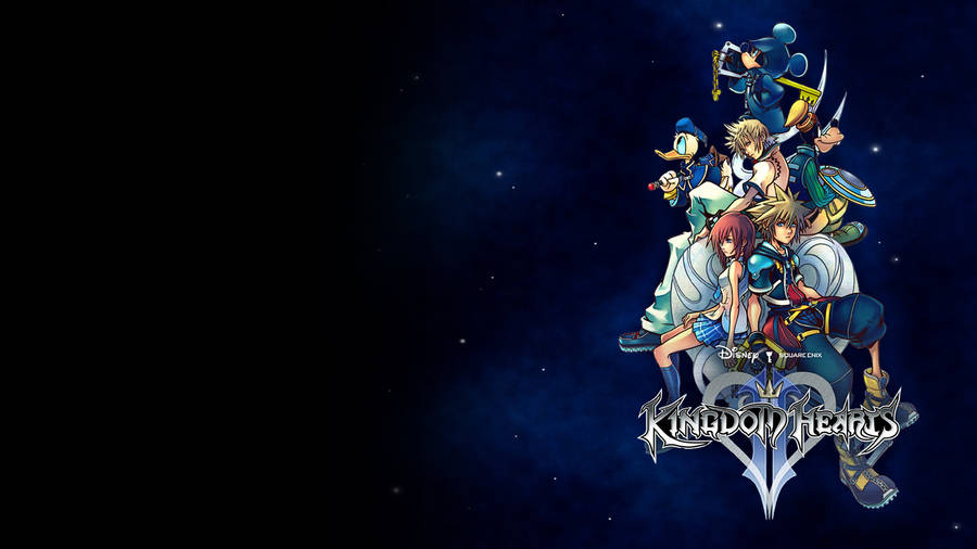 Kingdom Hearts Logo On Dark Background Wallpaper