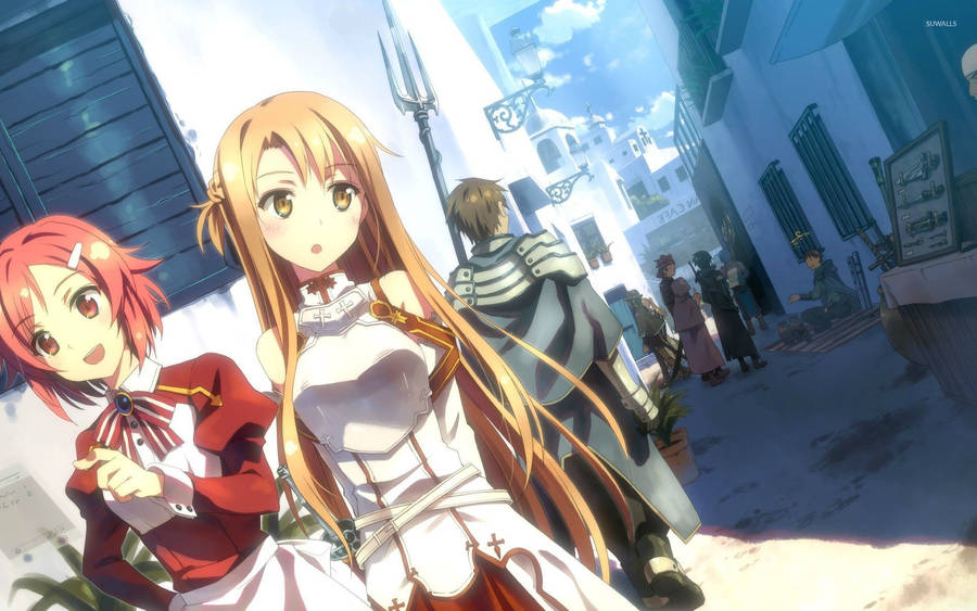 Kirito, Asuna And Lisbeth Wallpaper