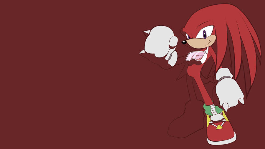 Knuckles The Echidna Dark Red Background Wallpaper