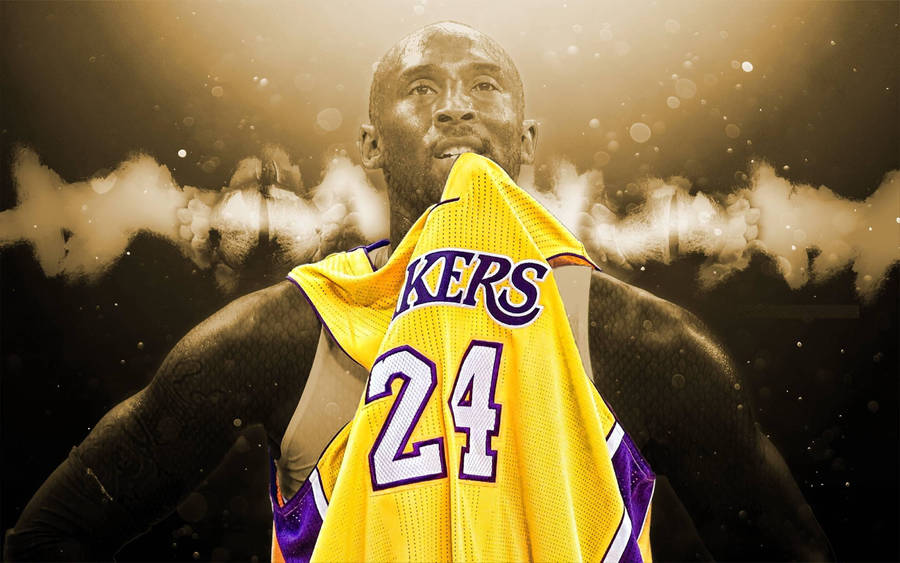 Kobe Bryant Bright Lakers 24 Jersey Wallpaper