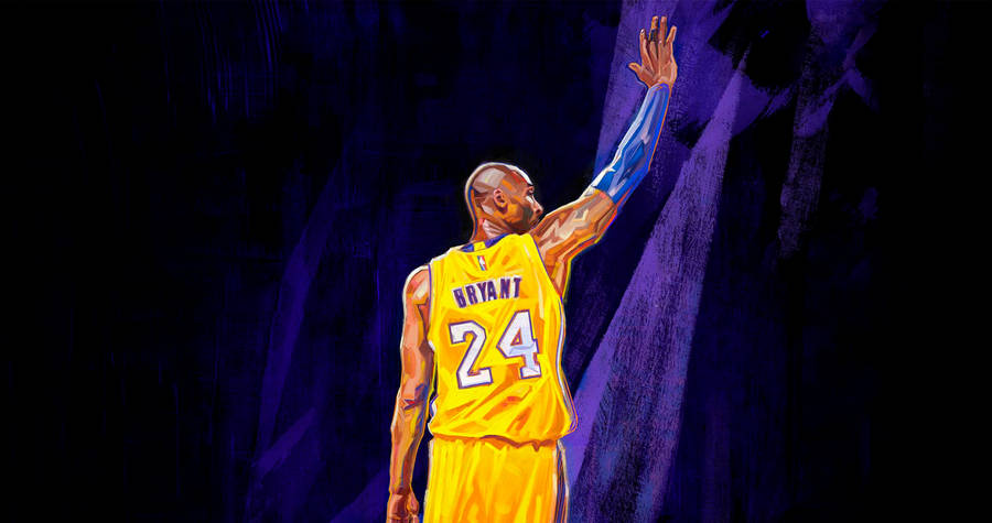 Kobe Bryant Waving Nba Desktop Wallpaper