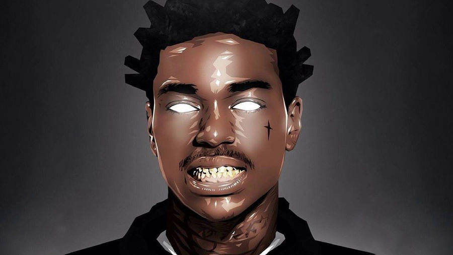 Kodak Black White Eyes Art Wallpaper