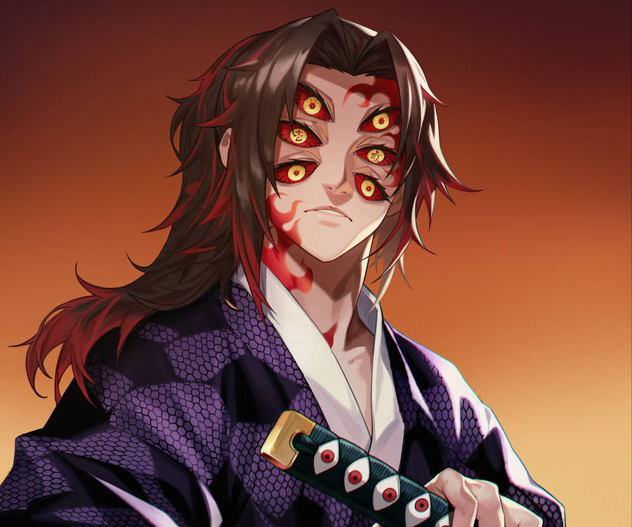 Kokushibo Wearing A Purple Robe Wallpaper