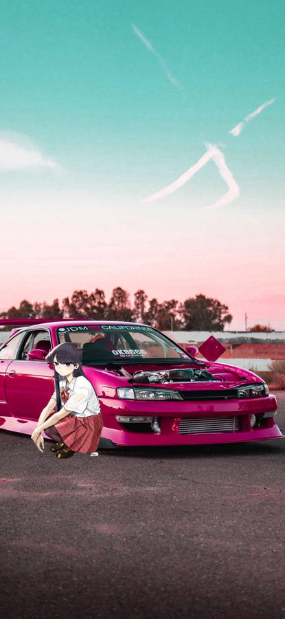 Komi San With Japanese Jdm Car Wallpaper