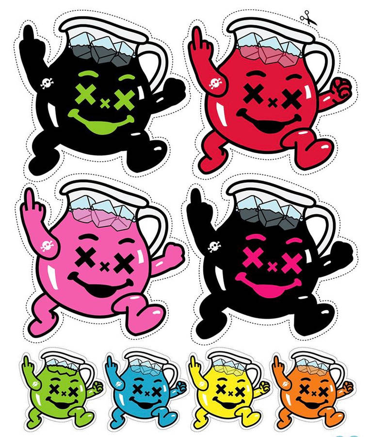 Kool Aid Man In Various Colors Wallpaper