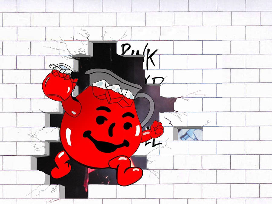 Kool Aid Man White Brick Wall Wallpaper