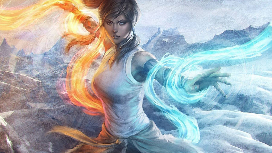 Korra Water And Fire Anime Wallpaper