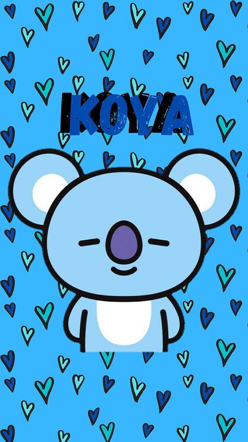 Koya Bt21 Blue Hearts Wallpaper