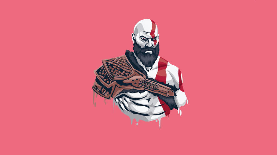 Kratos Aesthetic Minimalist Artwork Wallpaper
