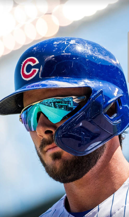 Kris Bryant With Blue Headgear Wallpaper