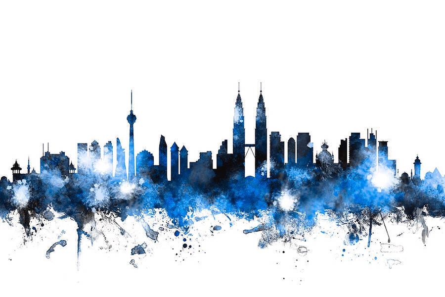 Kuala Lumpur Blue Painting Wallpaper