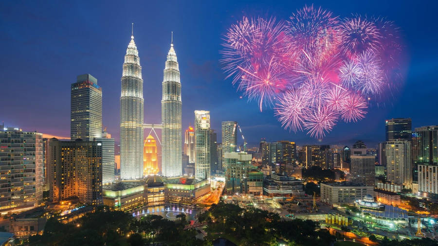 Kuala Lumpur Fireworks Display Wallpaper