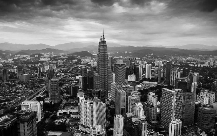 Kuala Lumpur In Monochrome Wallpaper